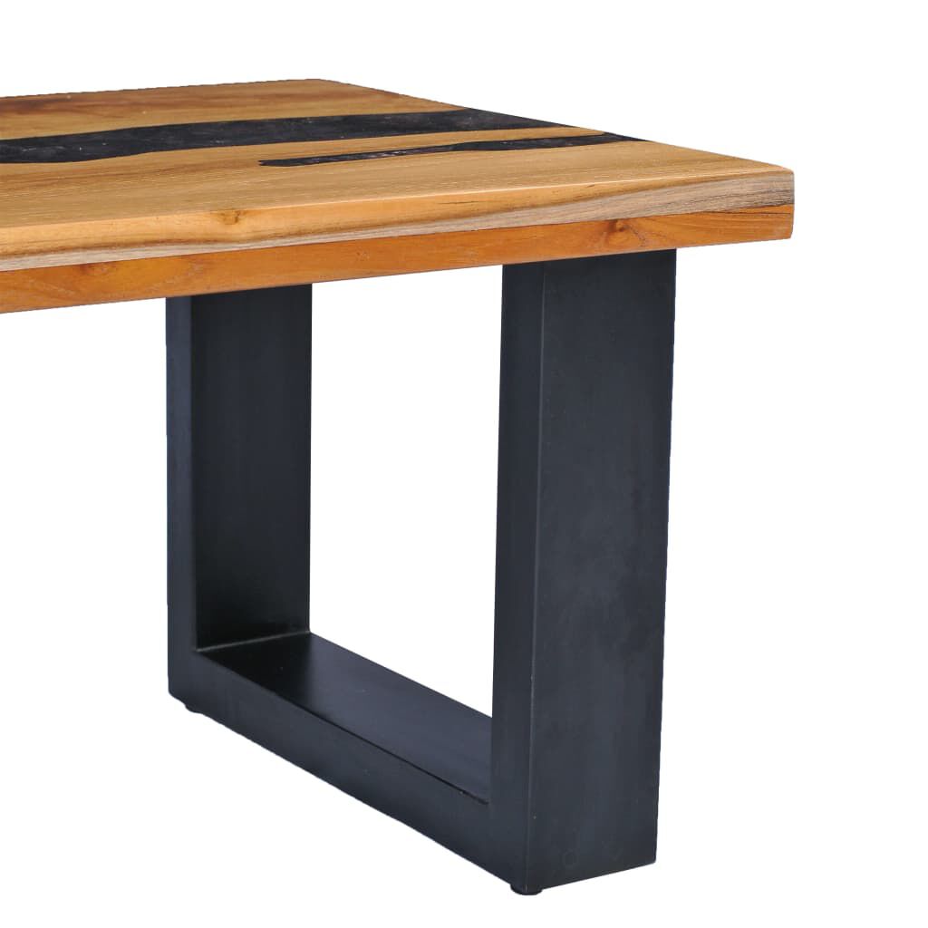 vidaXL Τραπεζάκι Σαλονιού 100x50x40 εκ. Μασίφ Ξύλο Teak / Συνθ. Ρητίνη