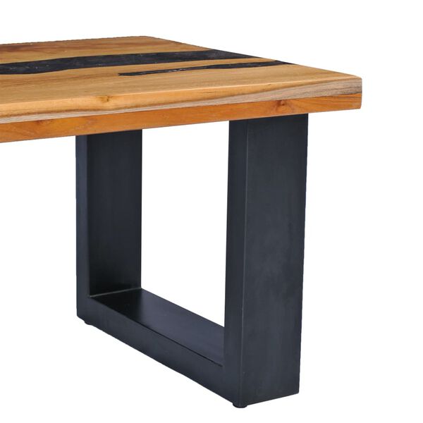 vidaXL Τραπεζάκι Σαλονιού 100x50x40 εκ. Μασίφ Ξύλο Teak / Συνθ. Ρητίνη