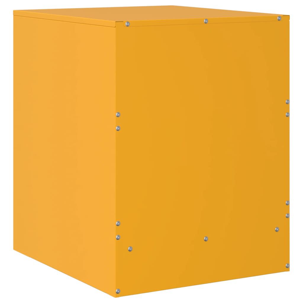 vidaXL Κομοδίνο Κίτρινο 34,5 x 39 x 44 εκ. από Χάλυβα