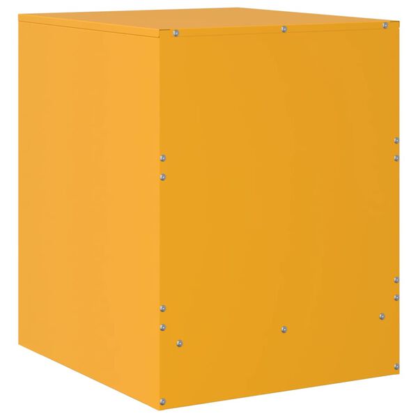 vidaXL Κομοδίνο Κίτρινο 34,5 x 39 x 44 εκ. από Χάλυβα