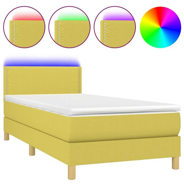 vidaXL &Kappa;&rho;&epsilon;&beta;ά&tau;&iota; Boxspring &mu;&epsilon; &Sigma;&tau;&rho;ώ&mu;&alpha; & LED &Pi;&rho;ά&sigma;&iota;&nu;&omicron; 100x200 &epsilon;&kappa; &Upsilon;&phi;&alpha;&sigma;&mu;ά&tau;&iota;&nu;&omicron;
