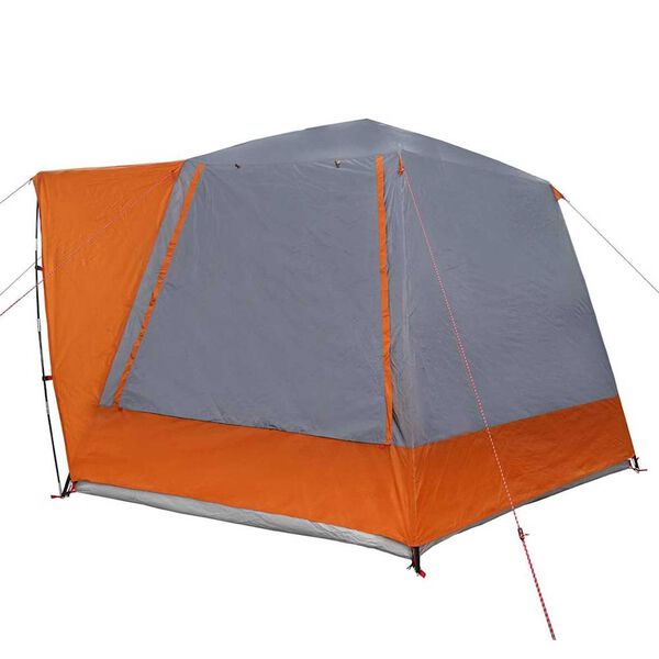 vidaXL Σκηνή Camping Γκρι και πορτοκαλί 420 x 420 x 227 εκ Πολυεστέρας