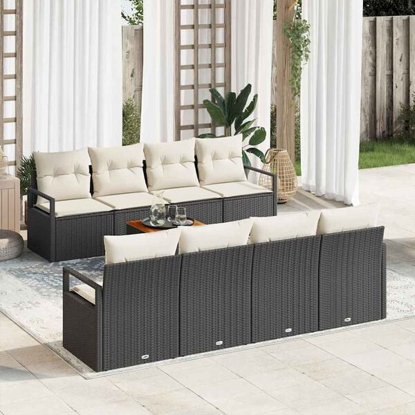 vidaXL Σετ Καναπέ Κήπου 9 pcs Μαύρο και λευκό
