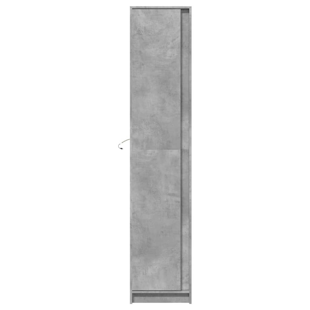 vidaXL Ντουλάπι με LED Γκρι 41,5x32,5x200 εκ. από Επεξεργασμένο Ξύλο