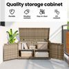 vidaXL Ντουλάπι Αποθήκευσης Κήπου Beige 110x55x60,5εκ. Συνθετικό Ρατάν