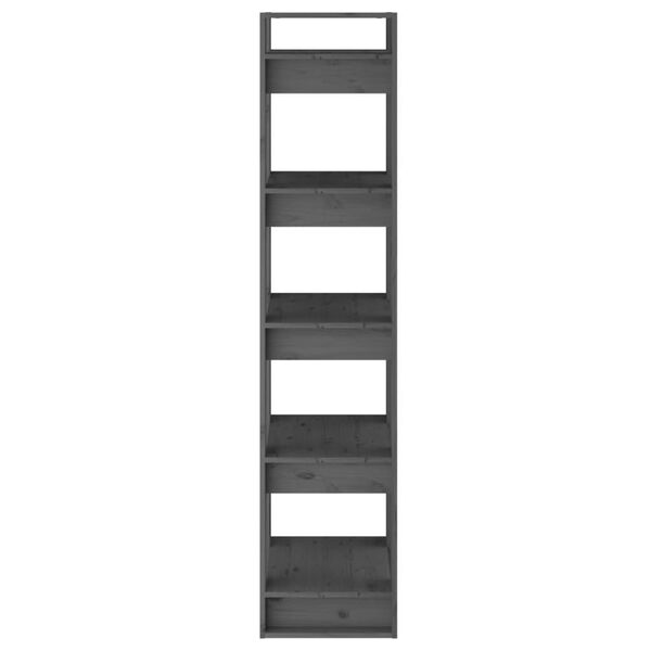 vidaXL Βιβλιοθήκη/Διαχωριστικό Χώρου Γκρι 41x35x160 εκ. Μασίφ Πεύκο