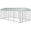 vidaXL Κλουβί Σκύλου Εξωτερικού Χώρου 7,6 x 3,8 x 2,3 μ. με Στέγαστρο