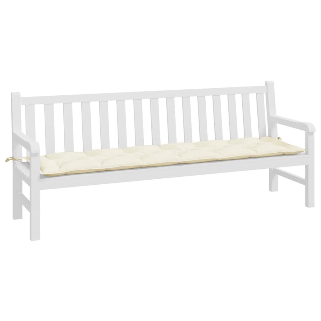 vidaXL Μαξιλάρι Πάγκου Κήπου Λευκό 200x50x7 εκ. Ύφασμα Oxford