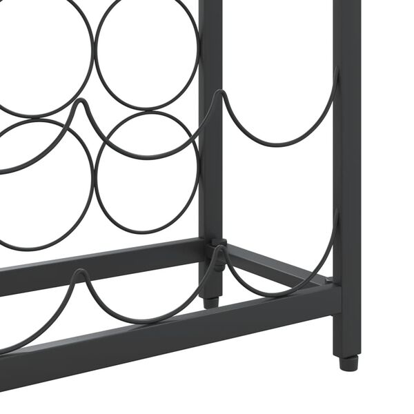 vidaXL Ραφιέρα Κρασιών 57 Μπουκ. Μαύρη 34x18x200 εκ. Σφυρήλατο Σίδερο