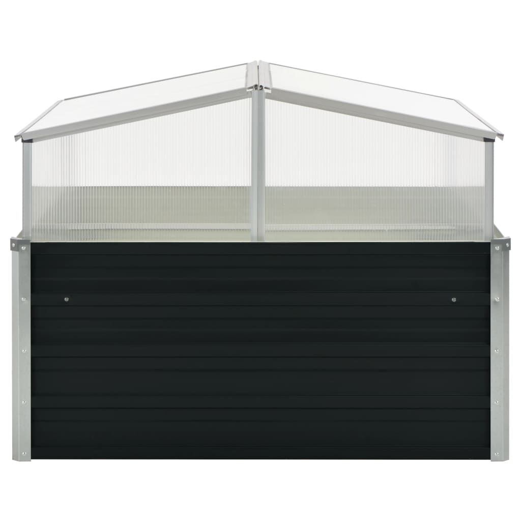 vidaXL Θερμοκήπιο Σπορείο Ανθρακί 100x100x77 εκ. Γαλβανισμένος Χάλυβας