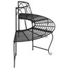 vidaXL Παγκάκι Δέντρου Ημικυκλικό Μαύρο Ø159 εκ. Ατσάλινο
