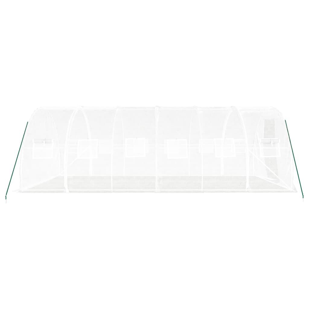 vidaXL Θερμοκήπιο Λευκό 18 μ² 6 x 3 x 2 μ. με Ατσάλινο Πλαίσιο