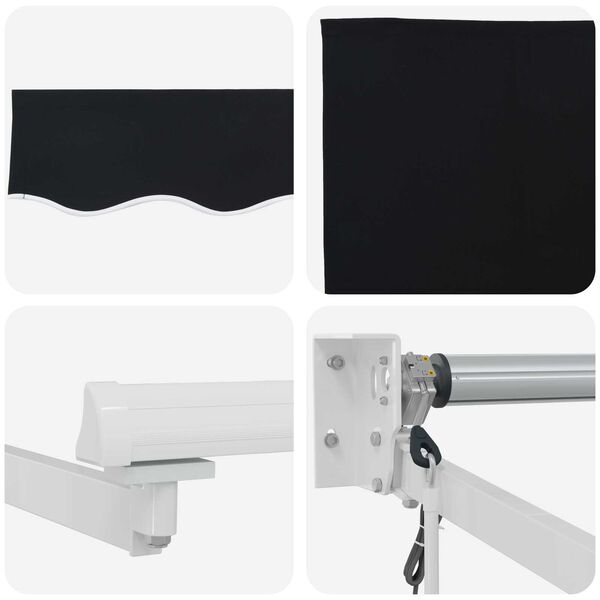 vidaXL Αυτόματη Ανασυρόμενη Τέντα Μαύρη 300x250 cm
