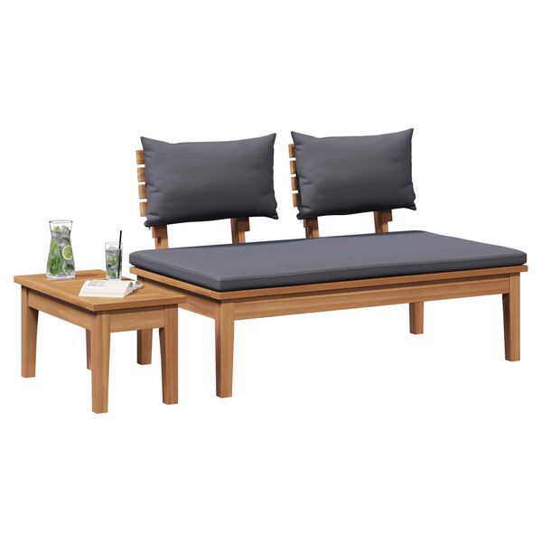 vidaXL Παγκάκι κήπου 2 pcs Καφέ Μασίφ ξύλο teak