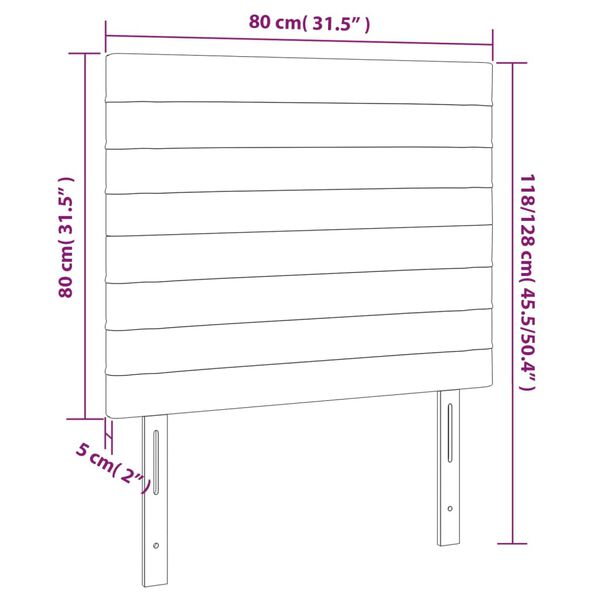 vidaXL Κεφαλάρια Κρεβατιού 2 τεμ. Μαύρα 80 x 5 x 78/88 εκ. Βελούδινο