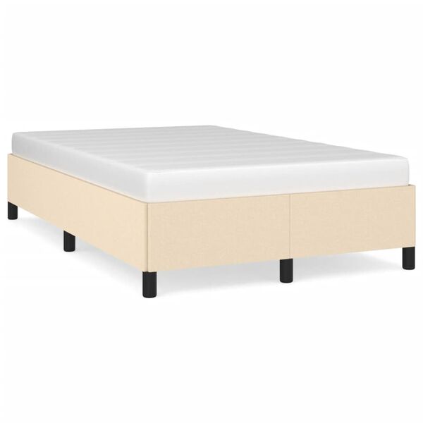 vidaXL Σκελετός Κρεβατιού Χωρίς Στρώμα Κρεμ 120x200 εκ. Υφασμάτινο