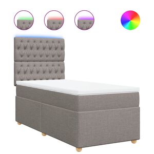 vidaXL &Kappa;&rho;&epsilon;&beta;ά&tau;&iota; Boxspring &mu;&epsilon; &Sigma;&tau;&rho;ώ&mu;&alpha; Taupe 80x200 &epsilon;&kappa;. &Upsilon;&phi;&alpha;&sigma;&mu;ά&tau;&iota;&nu;&omicron;