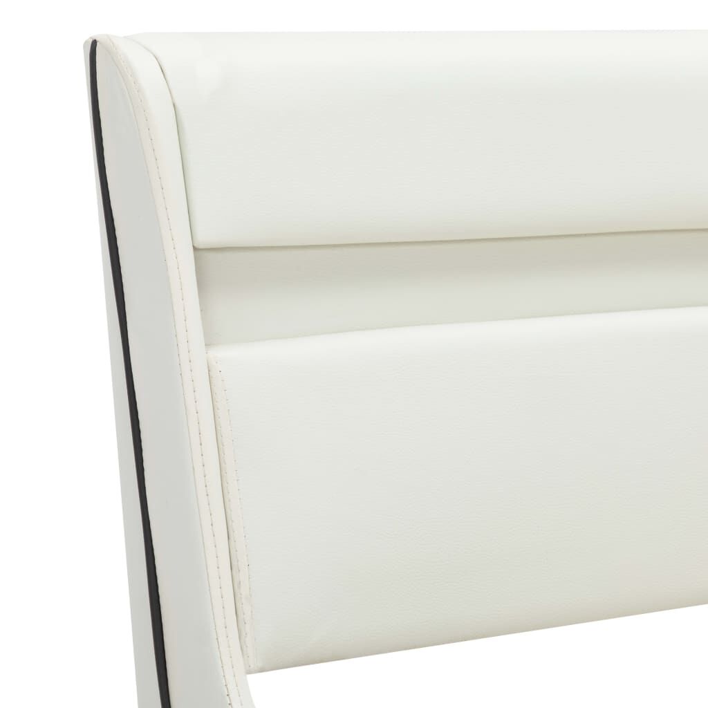 vidaXL Πλαίσιο Κρεβατιού με LED Λευκό 150 x 200εκ. από Συνθετικό Δέρμα