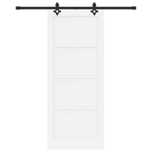 vidaXL Συρόμενη Πόρτα Λευκό και μαύρο 86 x 211 cm
