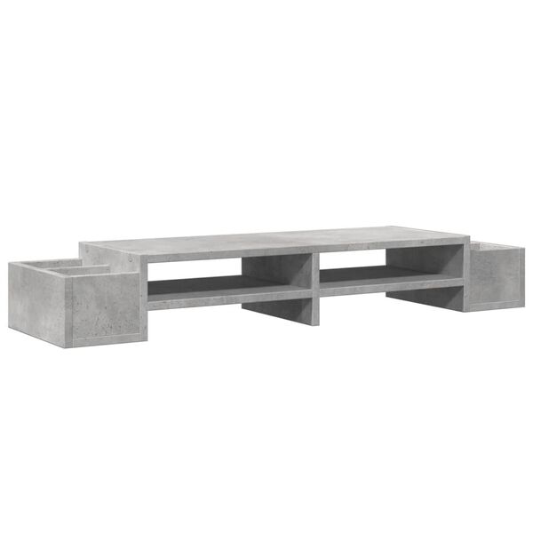vidaXL Βάση Οθόνης με Αποθ. Γκρι Σκυρ. 100x27x15 εκ. Επεξεργ. Ξύλο