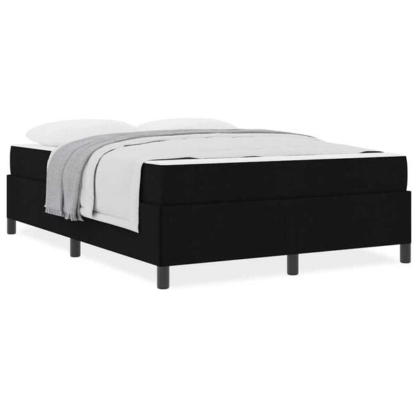 vidaXL Κρεβάτι με ελατήρια Μαύρο και Μαύρο 140 x 200 cm