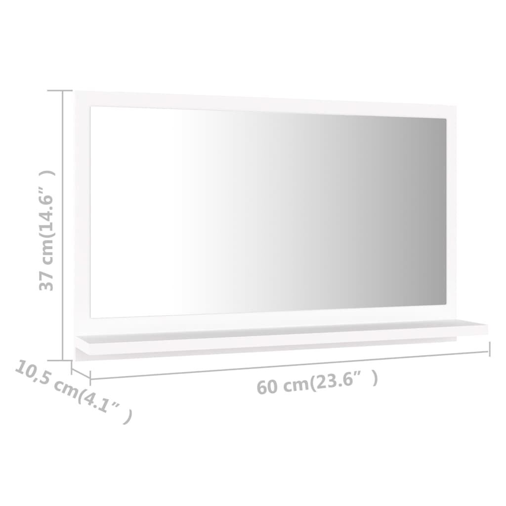 vidaXL Καθρέφτης Μπάνιου Λευκός 60 x 10,5 x 37 εκ. Επεξ. Ξύλο