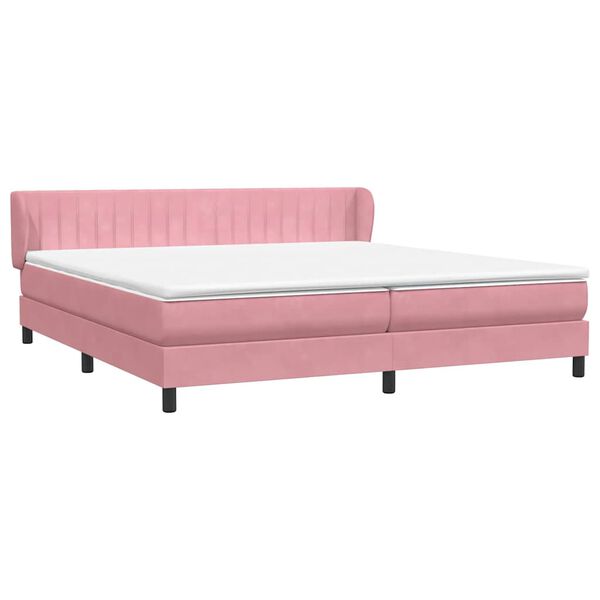 vidaXL Κρεβάτι με στρώματα ροζ 180x220 cm Βελούδινο
