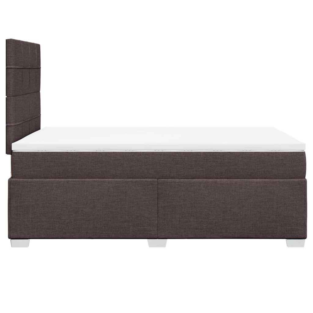 vidaXL Κρεβάτι Boxspring με Στρώμα Σκούρο Καφέ 120x200 εκ. Υφασμάτινο