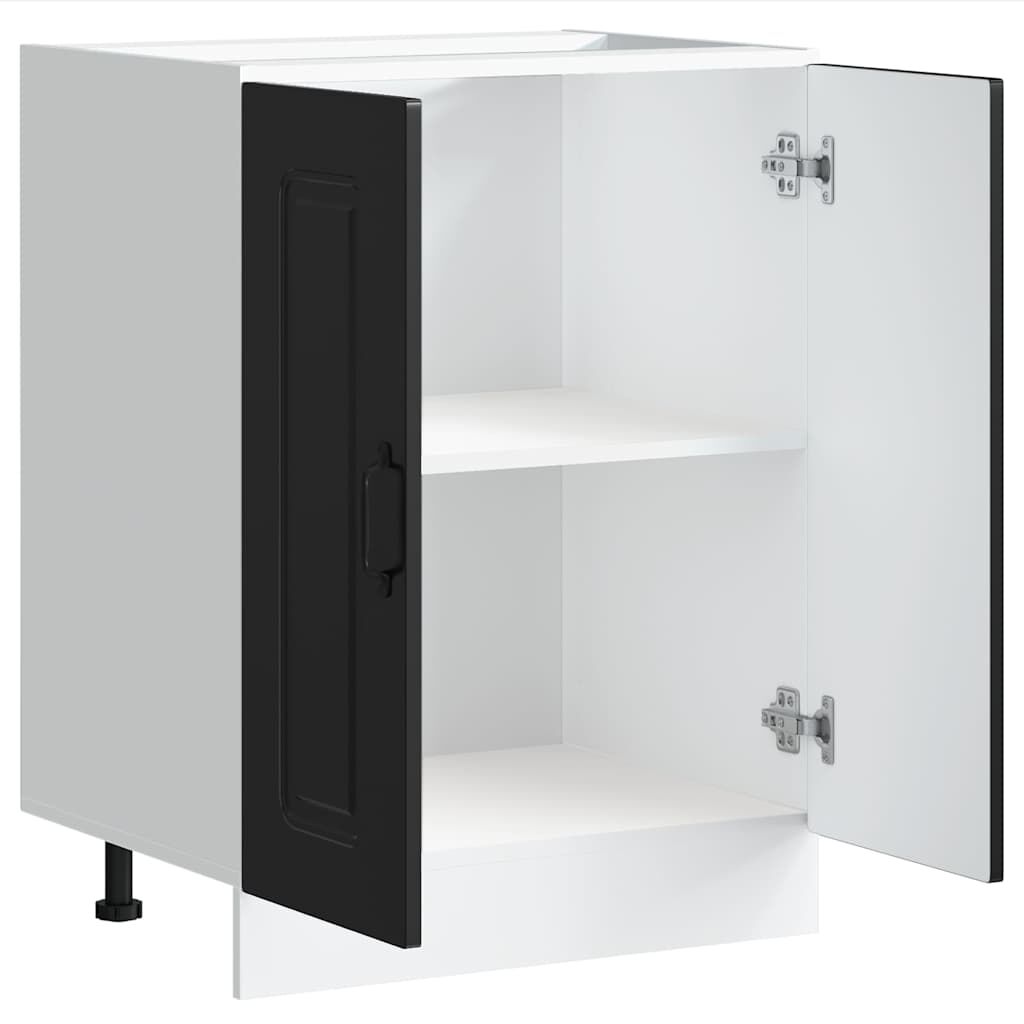 vidaXL Ντουλάπι βάσης νεροχύτη Kalmar Μαύρο 60x46x81,5 εκ. Επεξ. Ξύλο
