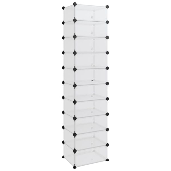 vidaXL Παπουτσοθήκη Διαφανής 44 x 32 x 174 εκ. από Πολυπροπυλένιο