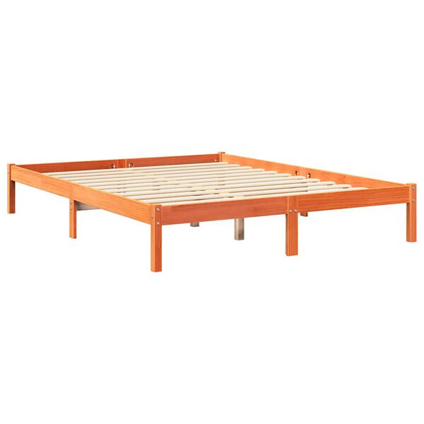 vidaXL Κρεβάτι Βιβλιοθήκη Χωρίς Στρώμα 140x190 εκ Μασίφ Ξύλο Πεύκου