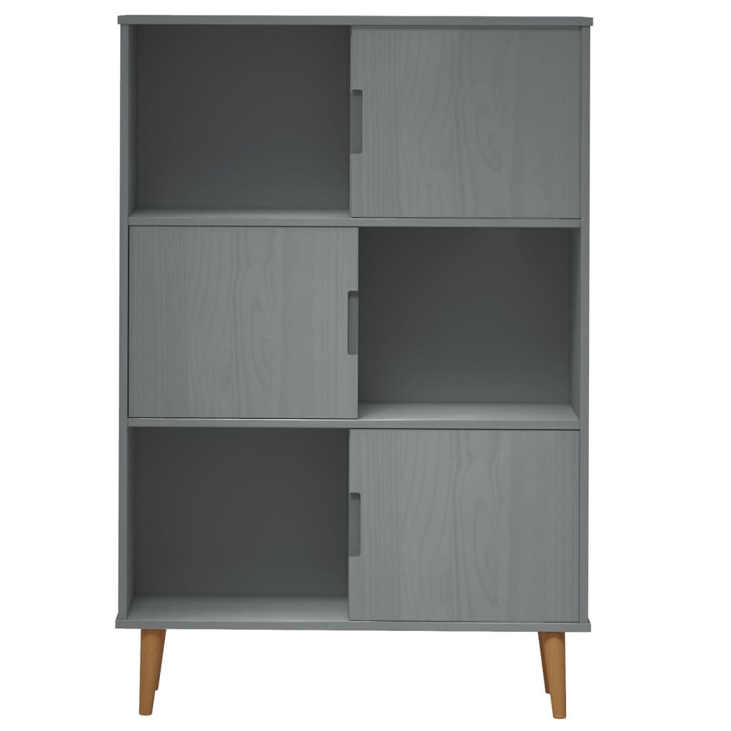 vidaXL Βιβλιοθήκη MOLDE Λευκή 90x35x133,5 εκ. από Μασίφ Ξύλο Πεύκου