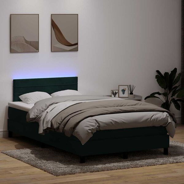 vidaXL &Kappa;&rho;&epsilon;&beta;ά&tau;&iota; Boxspring &mu;&epsilon; &Sigma;&tau;&rho;ώ&mu;&alpha; & LED &Sigma;&kappa;&omicron;ύ&rho;&omicron; &Pi;&rho;ά&sigma;&iota;&nu;&omicron; 120x210&epsilon;&kappa;. &Beta;&epsilon;&lambda;&omicron;ύ&delta;&iota;&nu;&omicron;