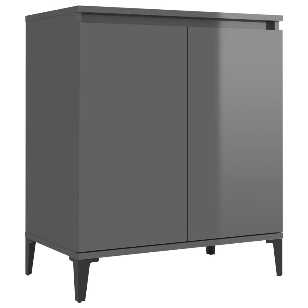vidaXL Ντουλάπι Γυαλιστερό Γκρι 60 x 35 x 70 εκ. από Μοριοσανίδα
