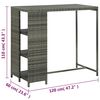 vidaXL Τραπέζι Μπαρ με Ράφια Γκρι 120x60x110 εκ. από Συνθετικό Ρατάν