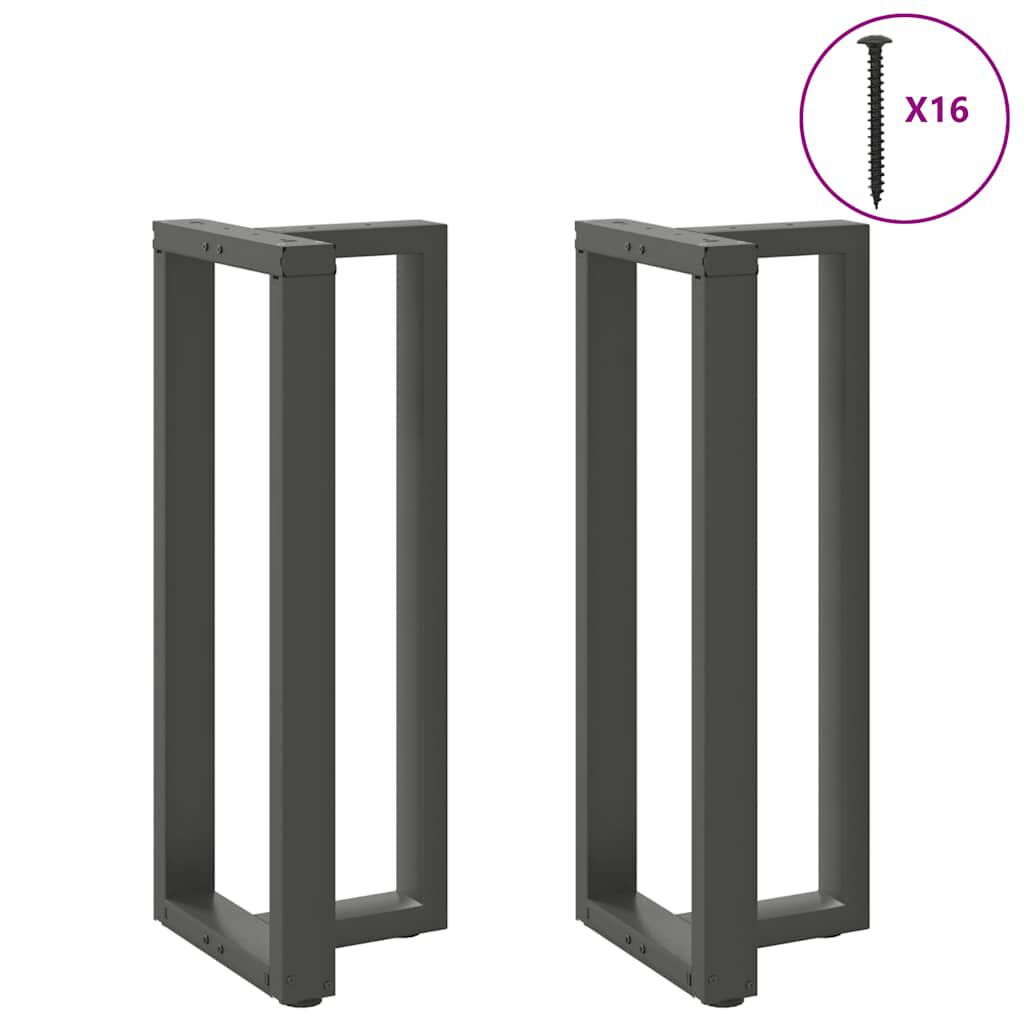 vidaXL Πόδια τραπεζιού μπαρ σχήμα T 2 τεμ. Ανθρακί 50x35x(100-101) εκ.