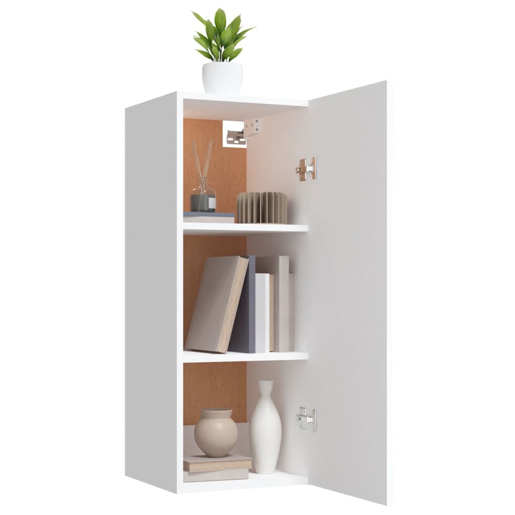 vidaXL Ντουλάπι Τοίχου Λευκό 34,5x34x90 εκ. Επεξεργασμένο Ξύλο