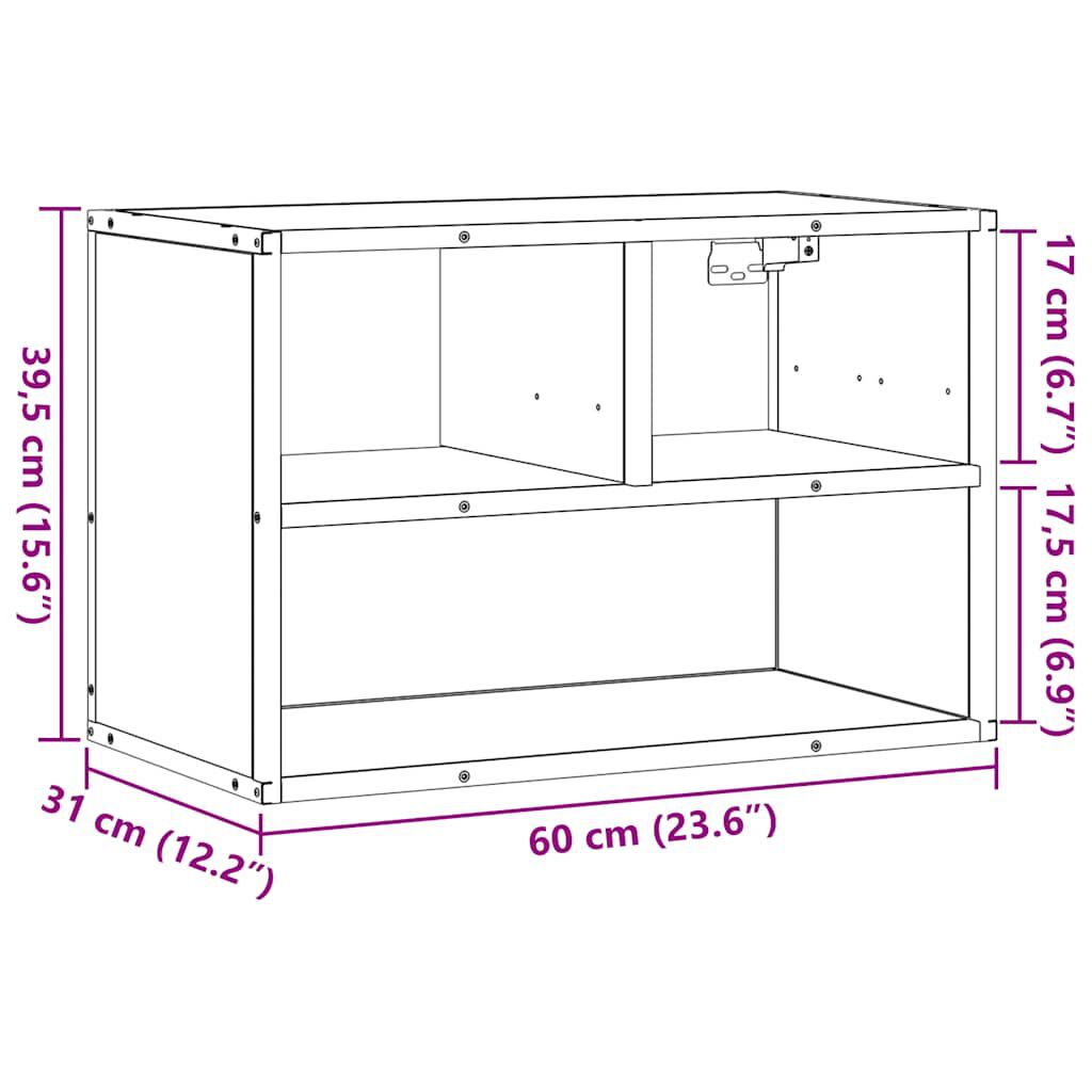 vidaXL Έπιπλο Τηλεόρασης Καφέ Δρυς 60x31x39,5 εκ. Επεξεργασμένο Ξύλο