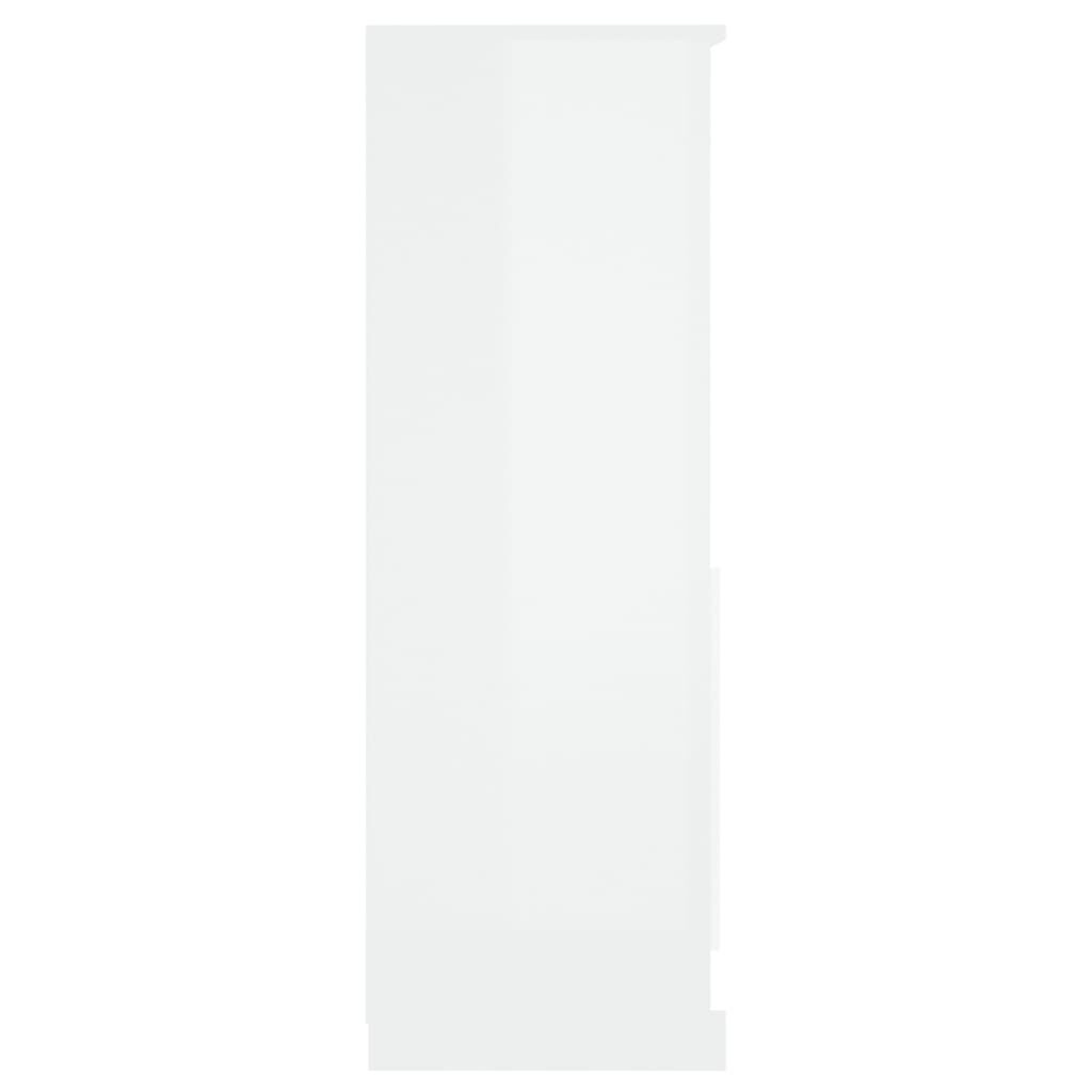 vidaXL Ντουλάπι Γυαλ. Λευκό 60x35,5x103,5 εκ. από Επεξεργασμένο Ξύλο