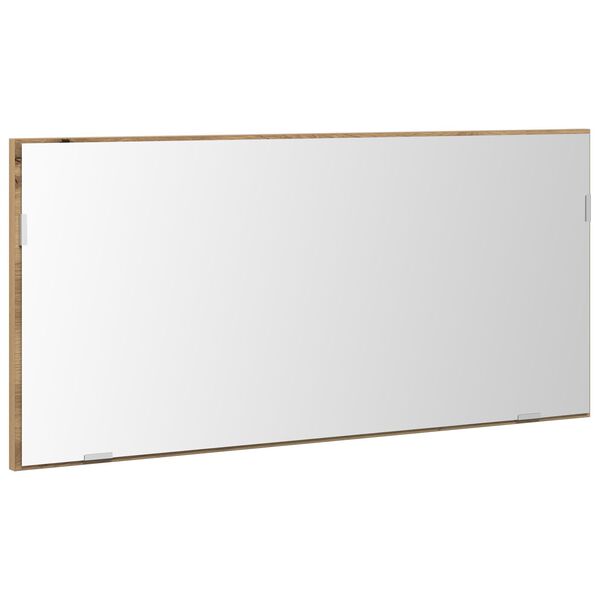 vidaXL Καθρέφτης με φώτα λωρίδας LED artisan δρυς 80 x 37 εκ.