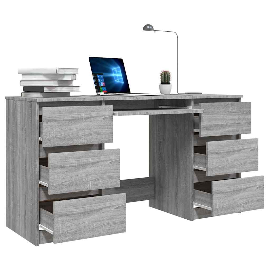 vidaXL Γραφείο Γκρι Sonoma 140 x 50 x 77 εκ. από Επεξεργασμένο Ξύλο