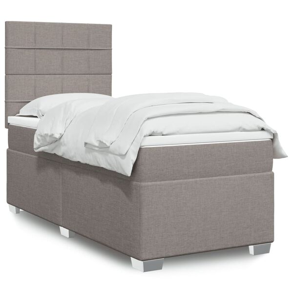 vidaXL &Kappa;&rho;&epsilon;&beta;ά&tau;&iota; Boxspring &mu;&epsilon; &Sigma;&tau;&rho;ώ&mu;&alpha; Taupe 80x200 &epsilon;&kappa;. &Upsilon;&phi;&alpha;&sigma;&mu;ά&tau;&iota;&nu;&omicron;