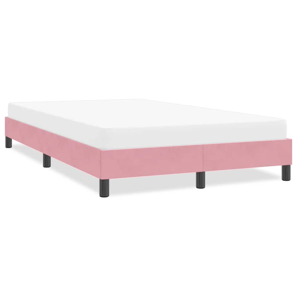 vidaXL Πλαίσιο κρεβατιού χωρίς στρώμα Ροζ 120x220 cm Βελούδινο