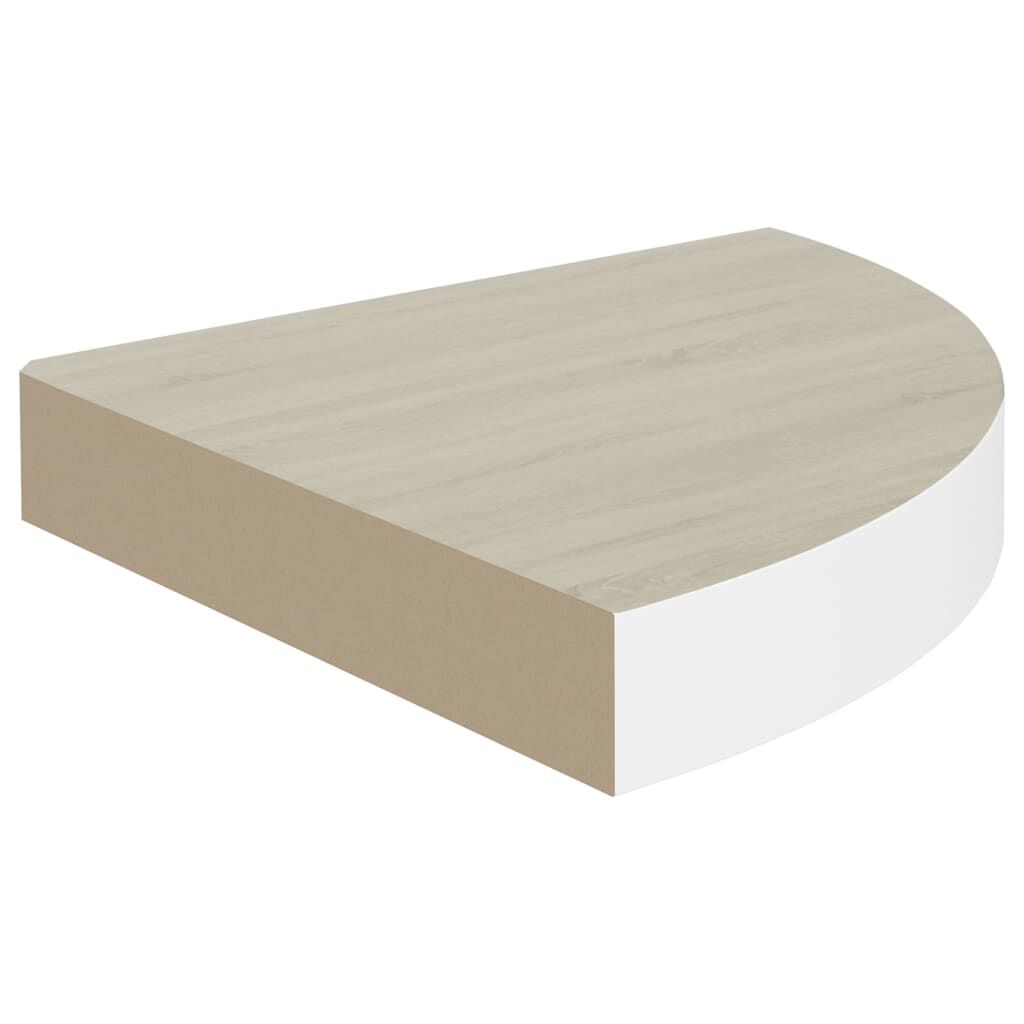 vidaXL Ράφια Τοίχου Γωνιακά 4 τεμ. Δρυς/Λευκό 35x35x3,8 εκ από MDF