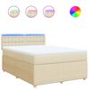 vidaXL &Kappa;&rho;&epsilon;&beta;ά&tau;&iota; Boxspring &mu;&epsilon; &Sigma;&tau;&rho;ώ&mu;&alpha; &Kappa;&rho;&epsilon;&mu; 140x190 &epsilon;&kappa;. &Upsilon;&phi;&alpha;&sigma;&mu;ά&tau;&iota;&nu;&omicron;