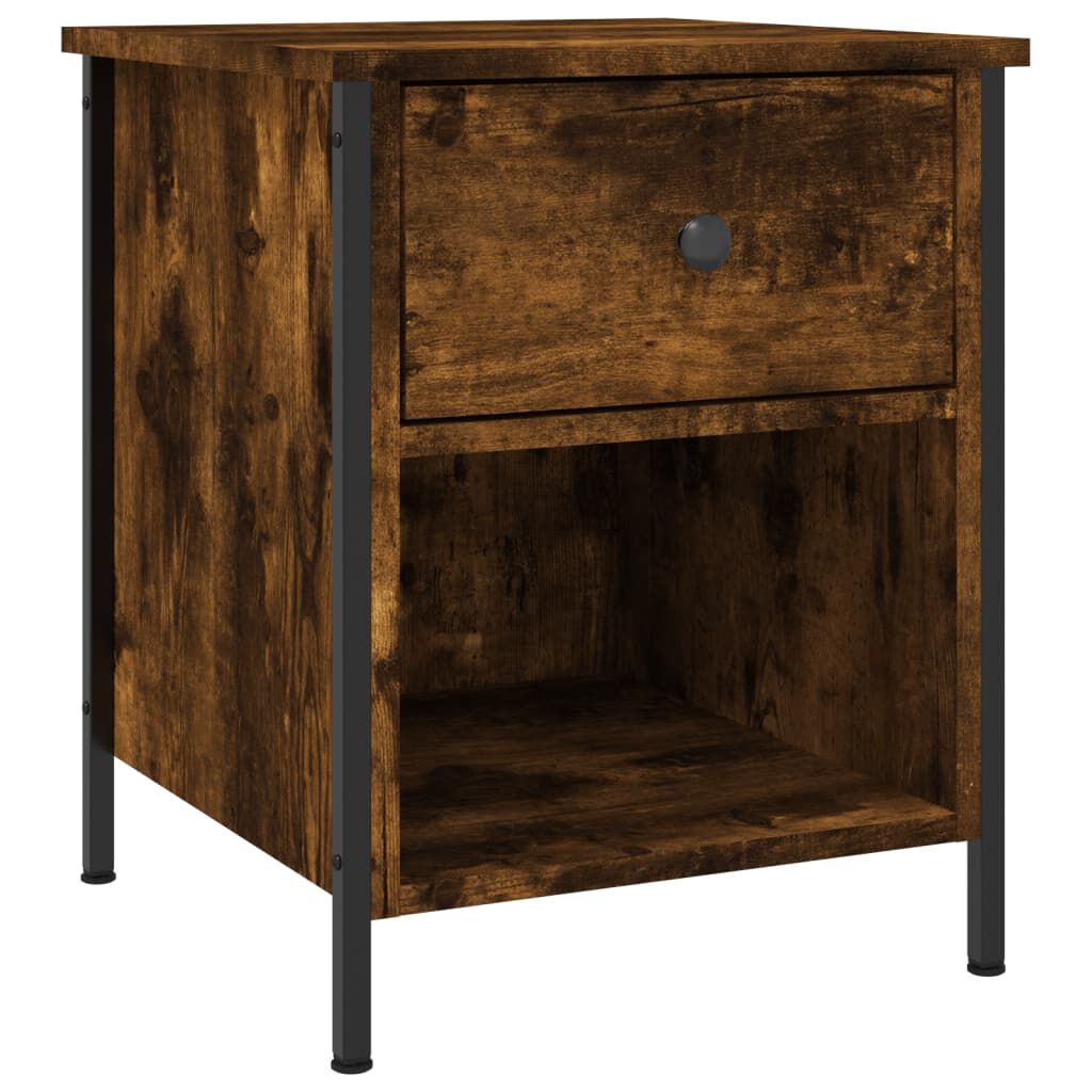 vidaXL Κομοδίνα 2 τεμ. Καπνιστή Δρυς 40x42x50 εκ. Επεξεργασμένο Ξύλο
