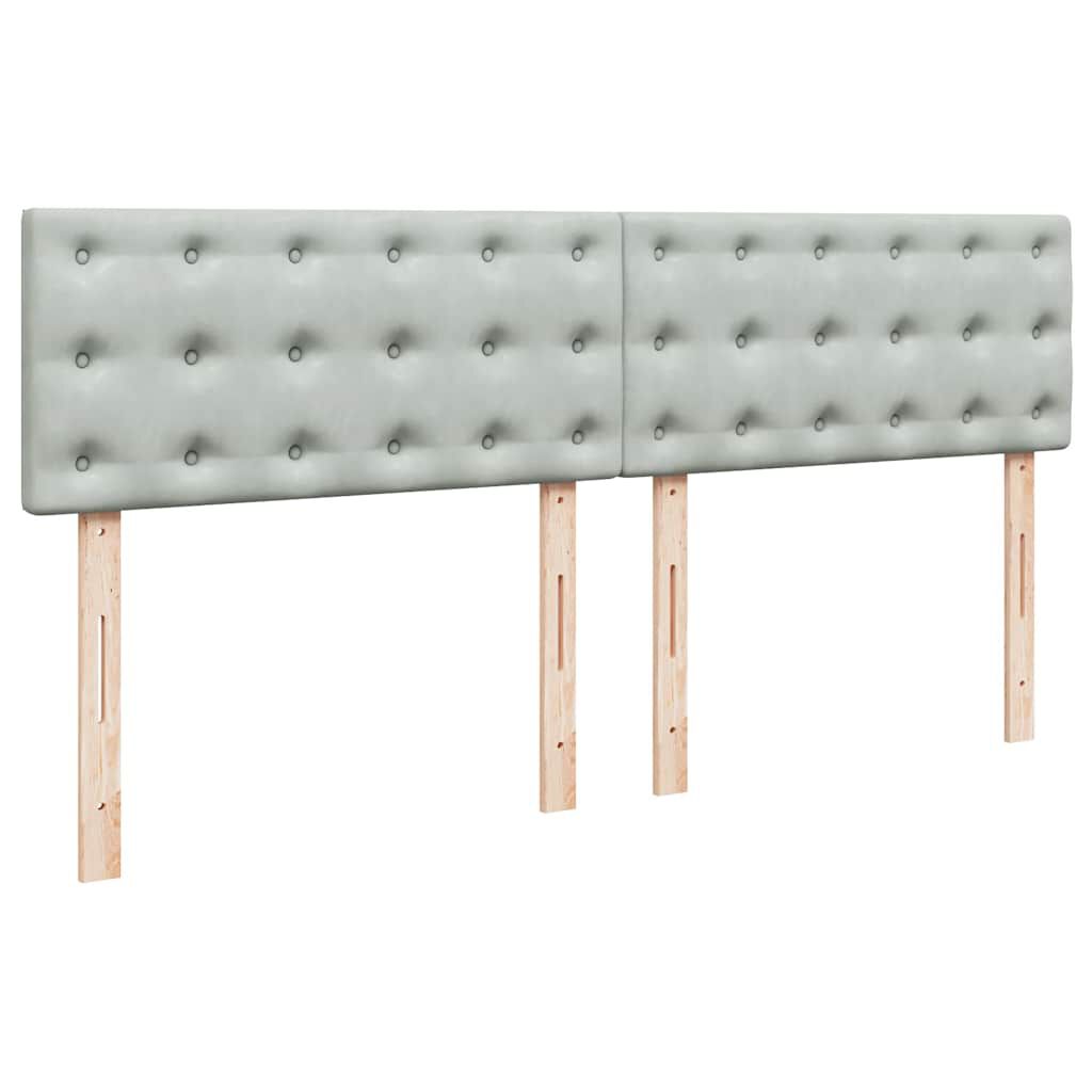 vidaXL Κρεβάτι Boxspring με Στρώμα Ανοιχτό Γκρι 200x200 εκ. Βελούδινο