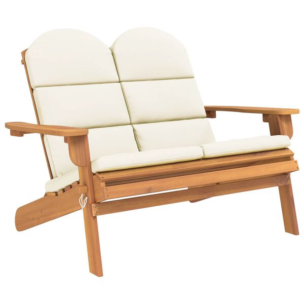 vidaXL Παγκάκι Κήπου Adirondack με Μαξιλάρια 126 εκ Μασίφ Ξύλο Ακακίας