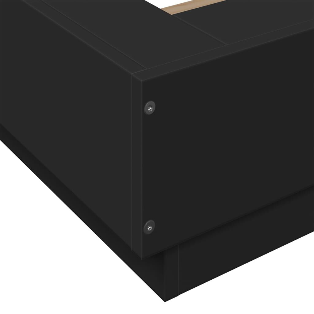 vidaXL Πλαίσιο Κρεβατιού Μαύρο 140x200 εκ. Επεξεργ. Ξύλο