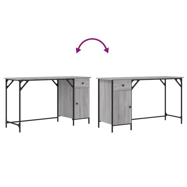 vidaXL Γραφείο Υπολογιστή Γκρι Sonoma 131x48x75 εκ. Επεξεργασμένο Ξύλο